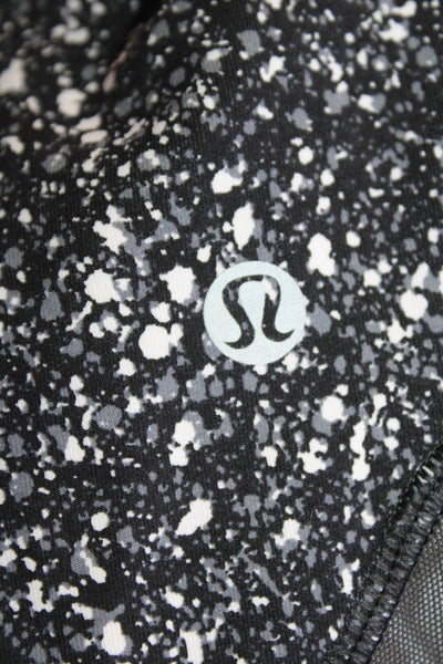 Lululemon Womens Activewear Spotted Print Mid-Rise Ankle Leggings Black Size 4