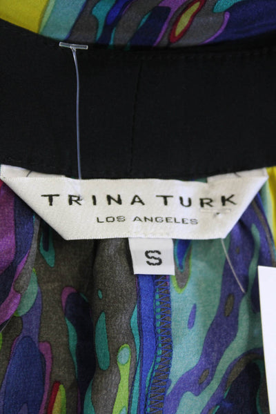 Trina Turk Women's V-Neck Sleeveless Silk Multicolor Tank Top Blouse Size S