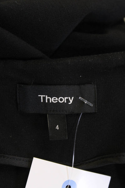 Theory Women's Hook Closure Belted Straight Leg Dress Pants Black Size 4