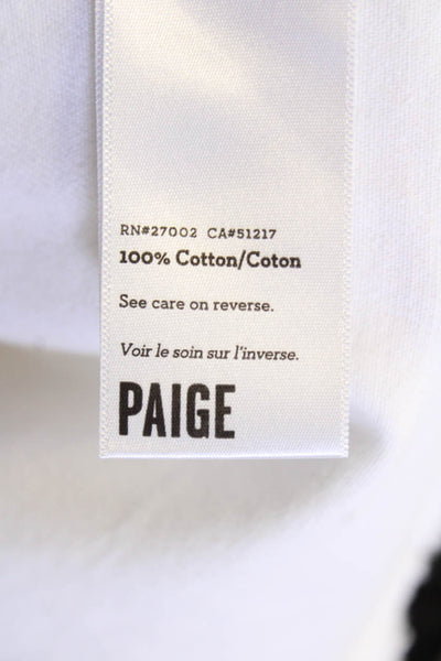 Paige Womens Cotton Long Sleeve Lined Button Denim Jacket White Size XS