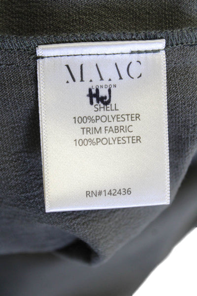 Maac Womens Round Neck Long Sleeve Zip Layer Sleek Blouse Green Size S