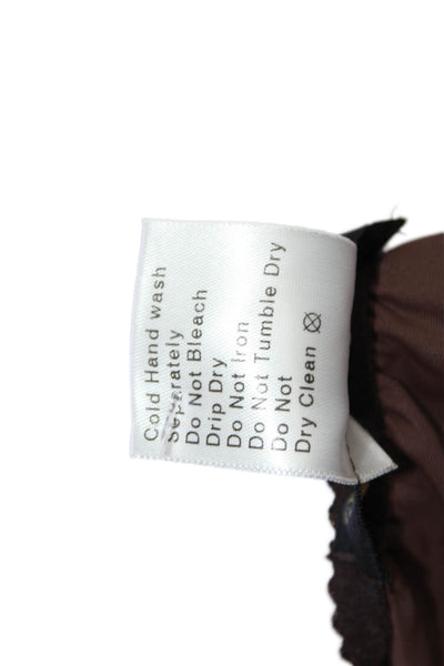 Collette Dinnigan Womens Elastic Waistband Knee Length Knit Skirt Brown Medium