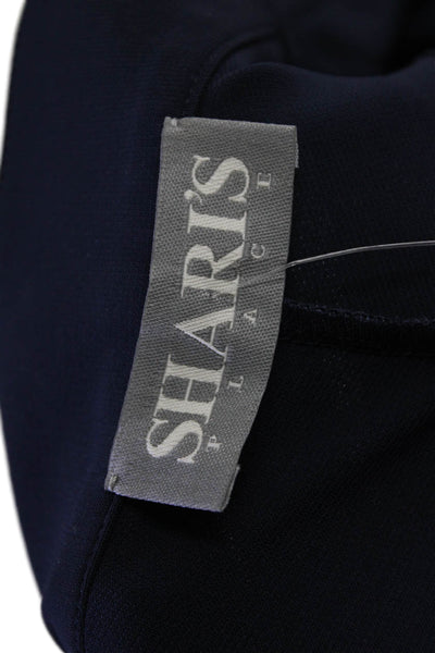 Sharis Place Womens Flat Front Mid-Rise Straight Leg Pants Trousers Navy Size 52