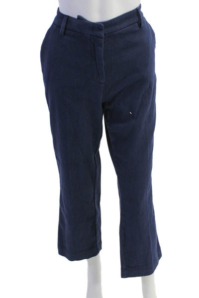 Sharis Womens High Rise Straight Leg Pants  Navy Blue Cotton Size EUR 42