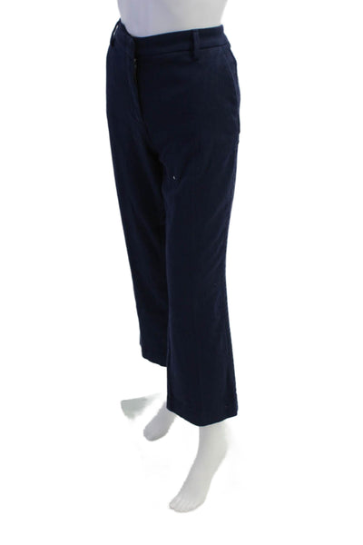 Sharis Womens High Rise Straight Leg Pants  Navy Blue Cotton Size EUR 42