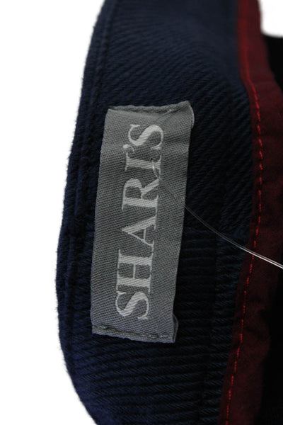 Sharis Womens High Rise Straight Leg Pants  Navy Blue Cotton Size EUR 42