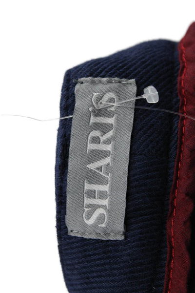 Sharis Womens High Rise Cropped Wide Leg Pants Navy Blue Cotton Size EUR 46