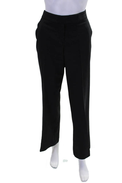 Theory Womens Wool Flat Front Pocketed Wide Leg Dress Pants Black Size 34