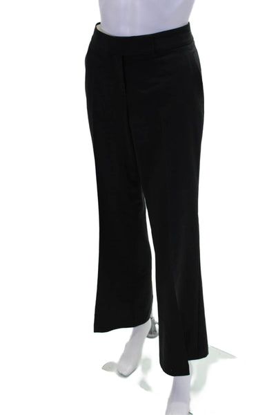 Theory Womens Wool Flat Front Pocketed Wide Leg Dress Pants Black Size 34