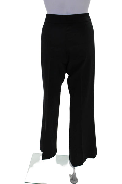 Theory Womens Wool Flat Front Pocketed Wide Leg Dress Pants Black Size 34