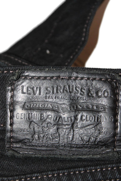 Levis Womens Cotton Wedgie Distressed Ankle Skinny Leg Solid Black Size 28