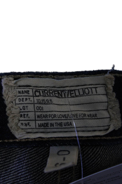 Current/Elliott Womens Cotton Distressed Detail Mid Rise Jeans Blue Size 26