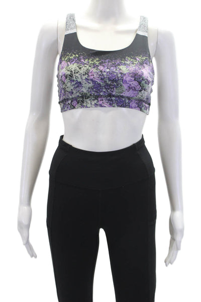 Lululemon Womens Activewear Stretch Capri Leggings Sports Bra Set Black Size 2