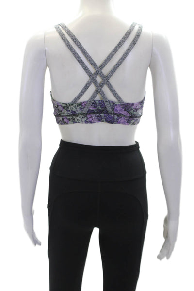 Lululemon Womens Activewear Stretch Capri Leggings Sports Bra Set Black Size 2
