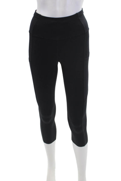 Lululemon Womens Activewear Stretch Capri Leggings Sports Bra Set Black Size 2