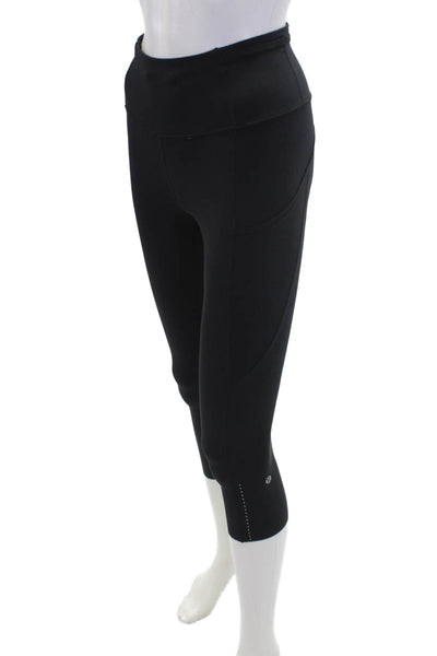 Lululemon Womens Activewear Stretch Capri Leggings Sports Bra Set Black Size 2