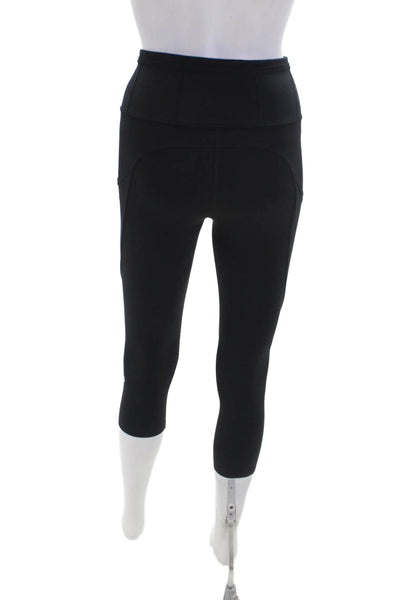 Lululemon Womens Activewear Stretch Capri Leggings Sports Bra Set Black Size 2