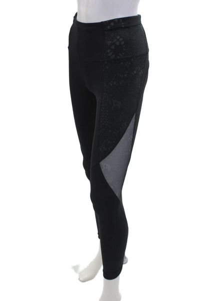 Lululemon Womens Geometric Print Pull-On Mid-Rise Ankle Leggings Black Size 2