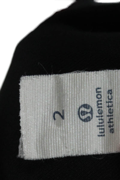 Lululemon Womens Geometric Print Pull-On Mid-Rise Ankle Leggings Black Size 2