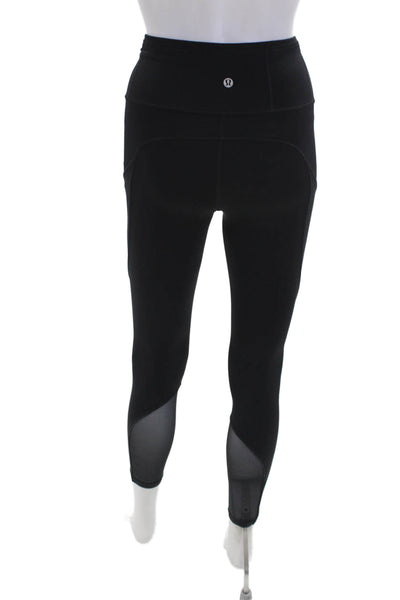 Lululemon Womens Camouflage Mesh Pull-On Cropped Leggings Black Size 2