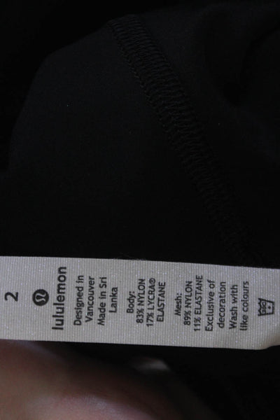Lululemon Womens Camouflage Mesh Pull-On Cropped Leggings Black Size 2