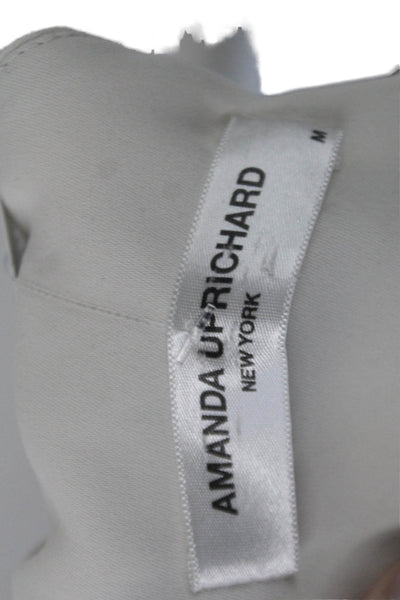 Amanda Uprichard Womens High Neck Sleeveless Sleek Tank Blouse White Size M