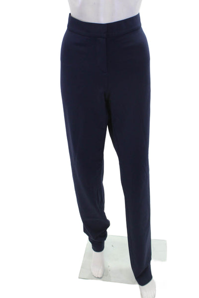 Sharis Place Womens Zippered Mid-Rise Straight Dress Pants Blue Size 50
