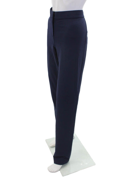Sharis Place Womens Zippered Mid-Rise Straight Dress Pants Blue Size 50