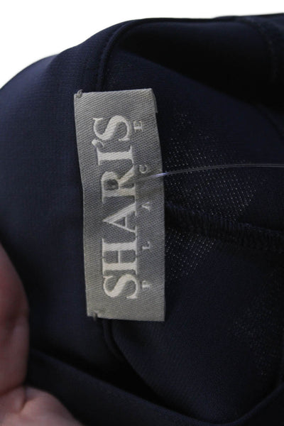 Sharis Place Womens Zippered Mid-Rise Straight Dress Pants Blue Size 50