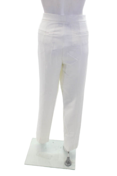 Sharis Place Womens Charlotte Zippered High-Rise Dress Pants White Size 48