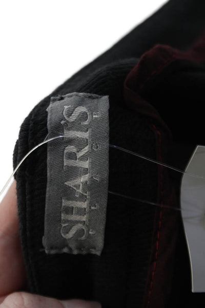 Sharis Place Womens Cotton Zippered High-Rise Wide-Leg Pants Black Size 46