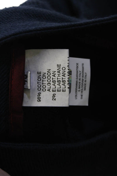 Sharis Place Womens Cotton Zippered High-Waisted Bootcut Pants Blue Size 48