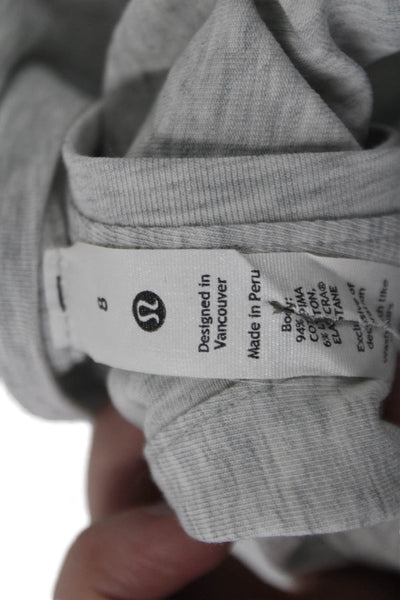 Lululemon Womens Pima Cotton Pullover Racerback Activewear Tank Top Gray Size 8