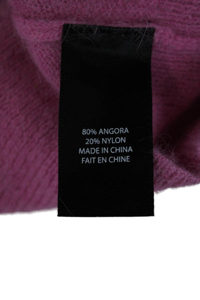 Pink Tartan Womens Cashmere Knit Crew Neck Full Zippered Sweater Pink Size S