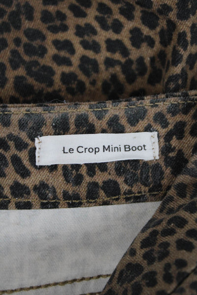 Frame Womens Cotton Animal Print Five Pocket Boot Cut Jeans Brown Size 25