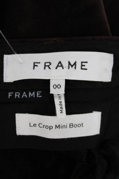 Frame Womens Cotton Velvet Four Pocketed Boot Cut Pants Dark Brown Size 00