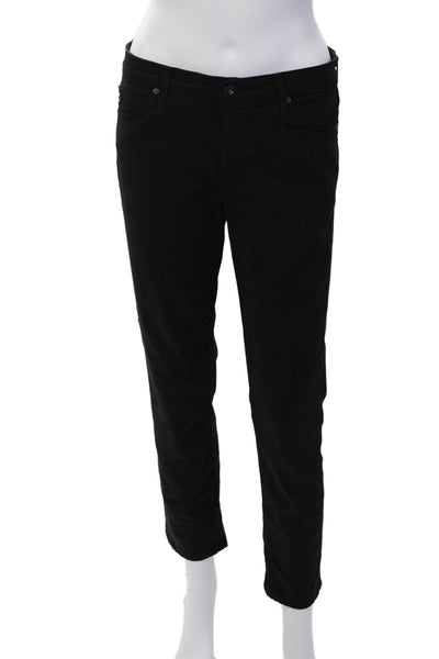AG Adriano Goldschmied Womens Mid Rise Prima Cigarette Jeans Black Size 28