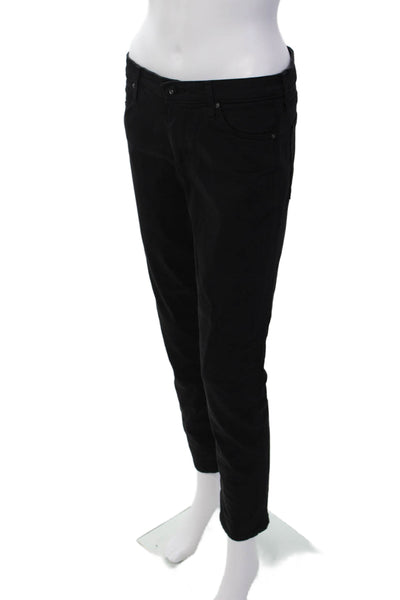 AG Adriano Goldschmied Womens Mid Rise Prima Cigarette Jeans Black Size 28