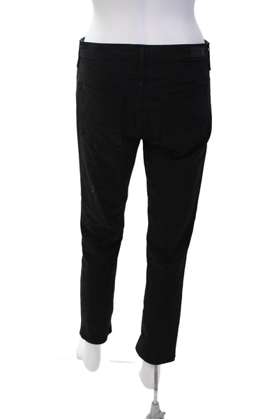 AG Adriano Goldschmied Womens Mid Rise Prima Cigarette Jeans Black Size 28