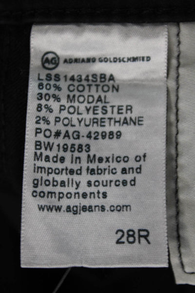 AG Adriano Goldschmied Womens Mid Rise Prima Cigarette Jeans Black Size 28