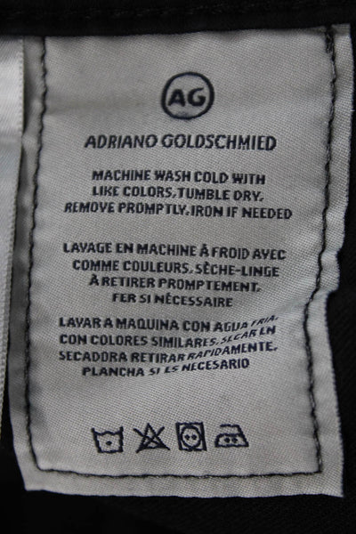 AG Adriano Goldschmied Womens Mid Rise Prima Cigarette Jeans Black Size 28