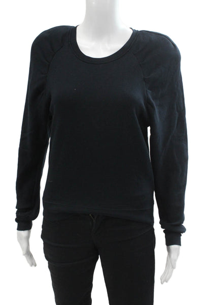 Joie Womens Cotton Long Sleeve Round Neck Casual Crewneck Navy Size XS