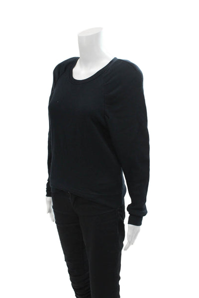 Joie Womens Cotton Long Sleeve Round Neck Casual Crewneck Navy Size XS