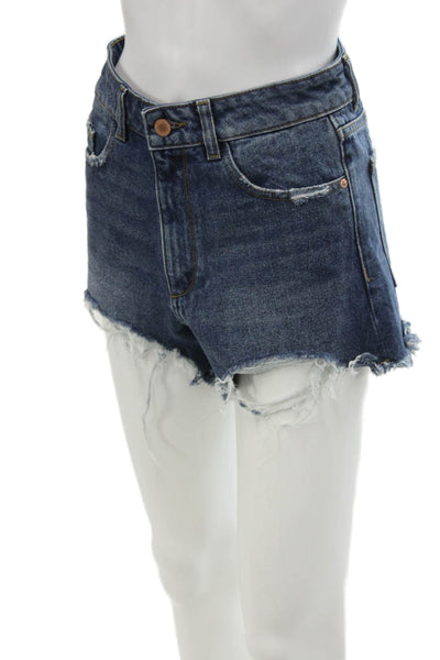 DL1961 Womens Cotton Zip Button Lined Distressed Shorts Blue Size EUR 23