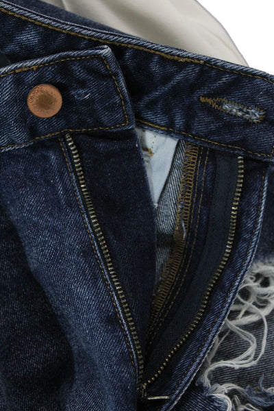 DL1961 Womens Cotton Zip Button Lined Distressed Shorts Blue Size EUR 23