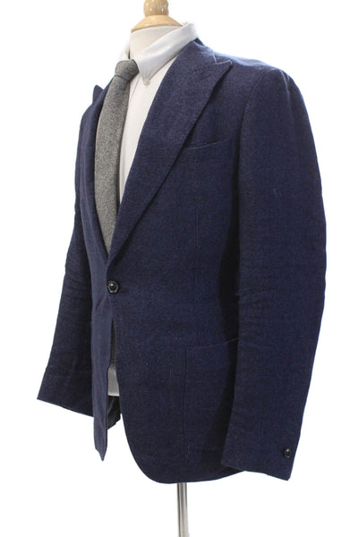Reiss Women's Long Sleeves Umlined One Button Blazer Jacket Navy Blue Size 36