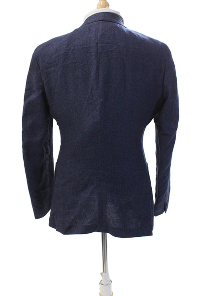 Reiss Women's Long Sleeves Umlined One Button Blazer Jacket Navy Blue Size 36