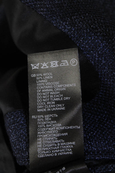 Reiss Women's Long Sleeves Umlined One Button Blazer Jacket Navy Blue Size 36