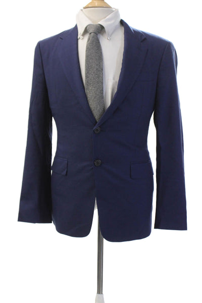 Theory Womens Long Sleeves Lined Two Button Blazer Jacket Navy Blue Size 36