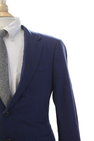 Theory Womens Long Sleeves Lined Two Button Blazer Jacket Navy Blue Size 36